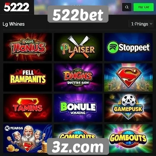 Comparação de jogos disponíveis na plataforma 522bet